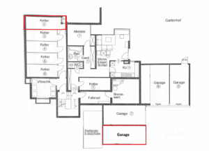 Grundriss Keller + Garage